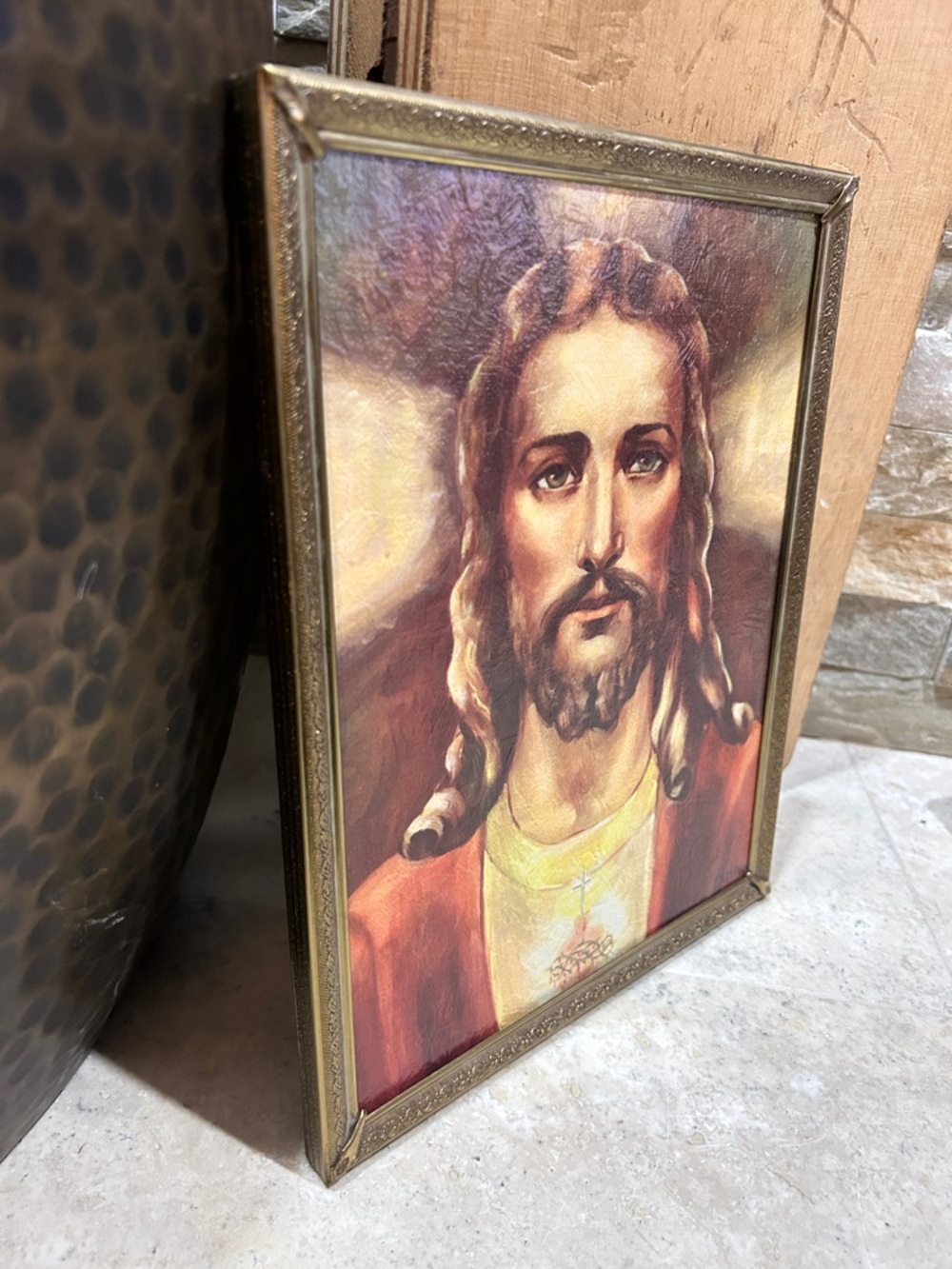 vintage lithograph print of the Sacred Heart of Jesus by S.M. Angelica - Picture 2 of 10